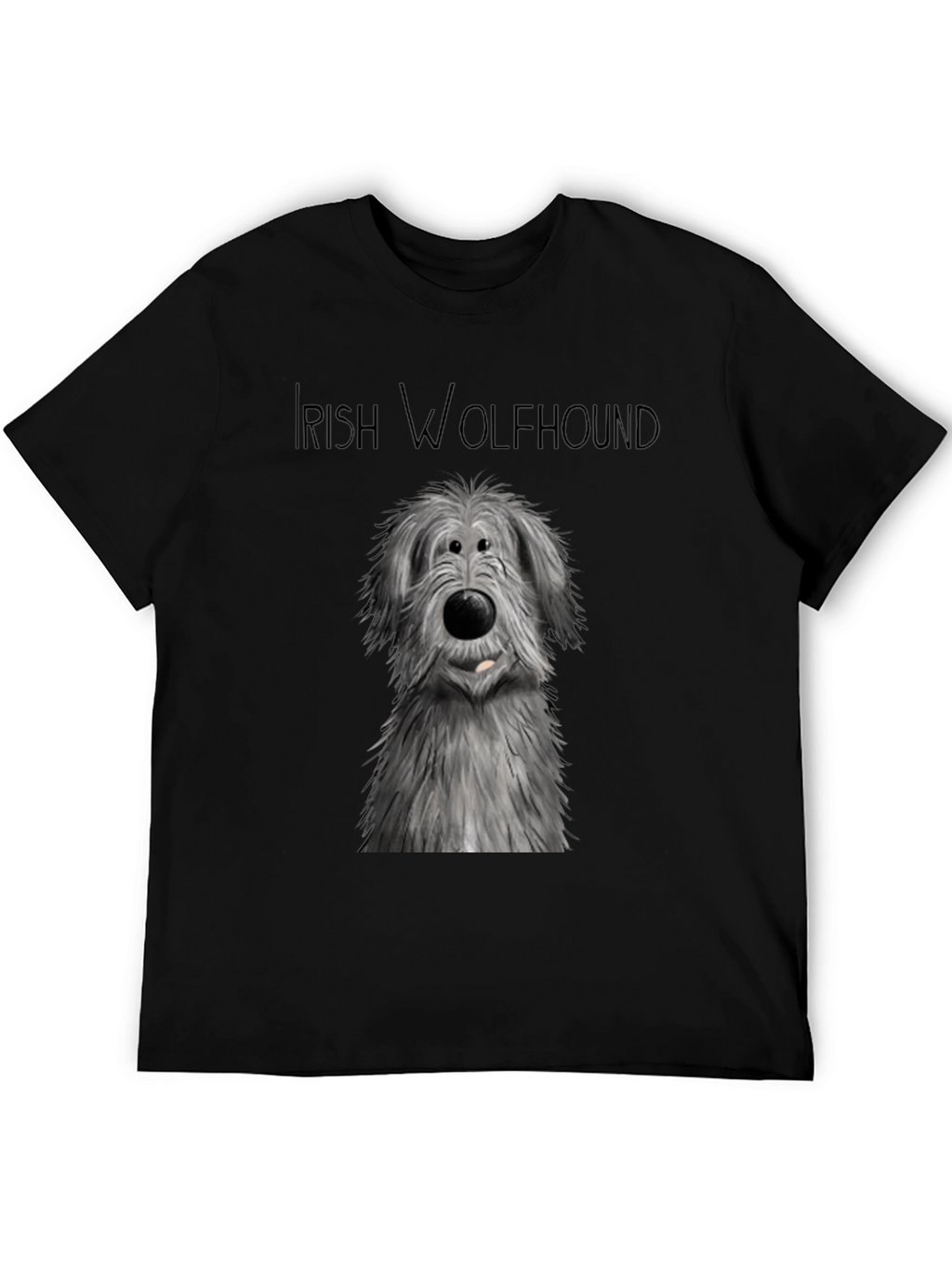 Irish Wolfhound Graphic Tee - Black Cotton Comfort