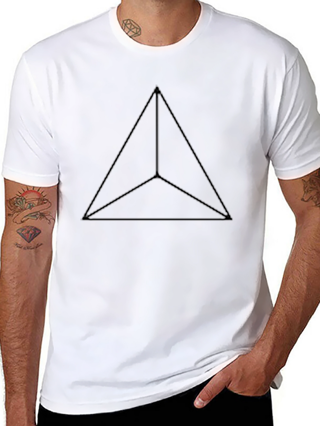 Geometric Triangle Tee - Modern Minimalist Design