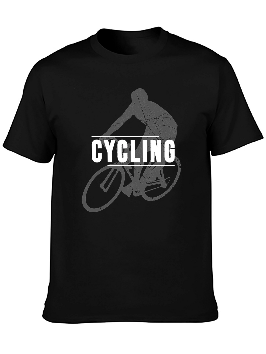 Cycling Graphic T-Shirt - Black Cotton Blend Tee