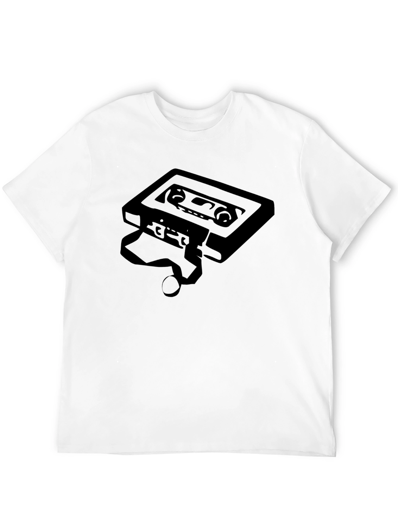 Retro Cassette Tape Graphic Tee - Black