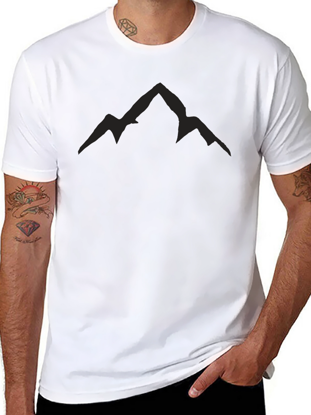 Mens Black Mountain Peak Graphic Tee
