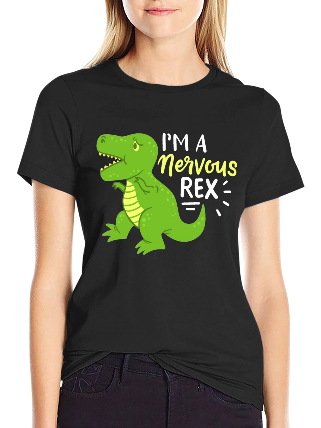 Nervous Rex T-Shirt - Funny Dinosaur Graphic Tee
