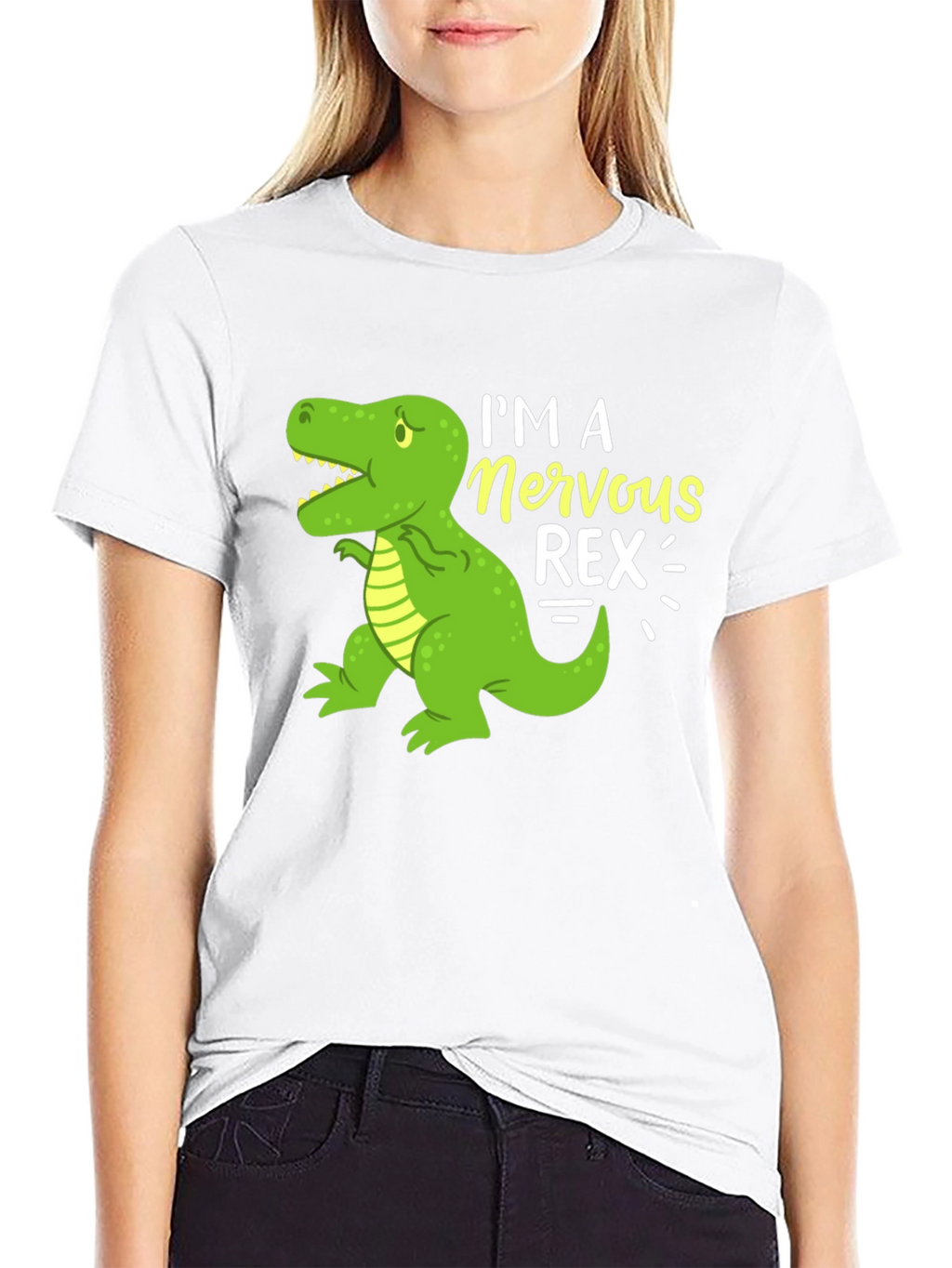 Nervous Rex T-Shirt - Funny Dinosaur Graphic Tee