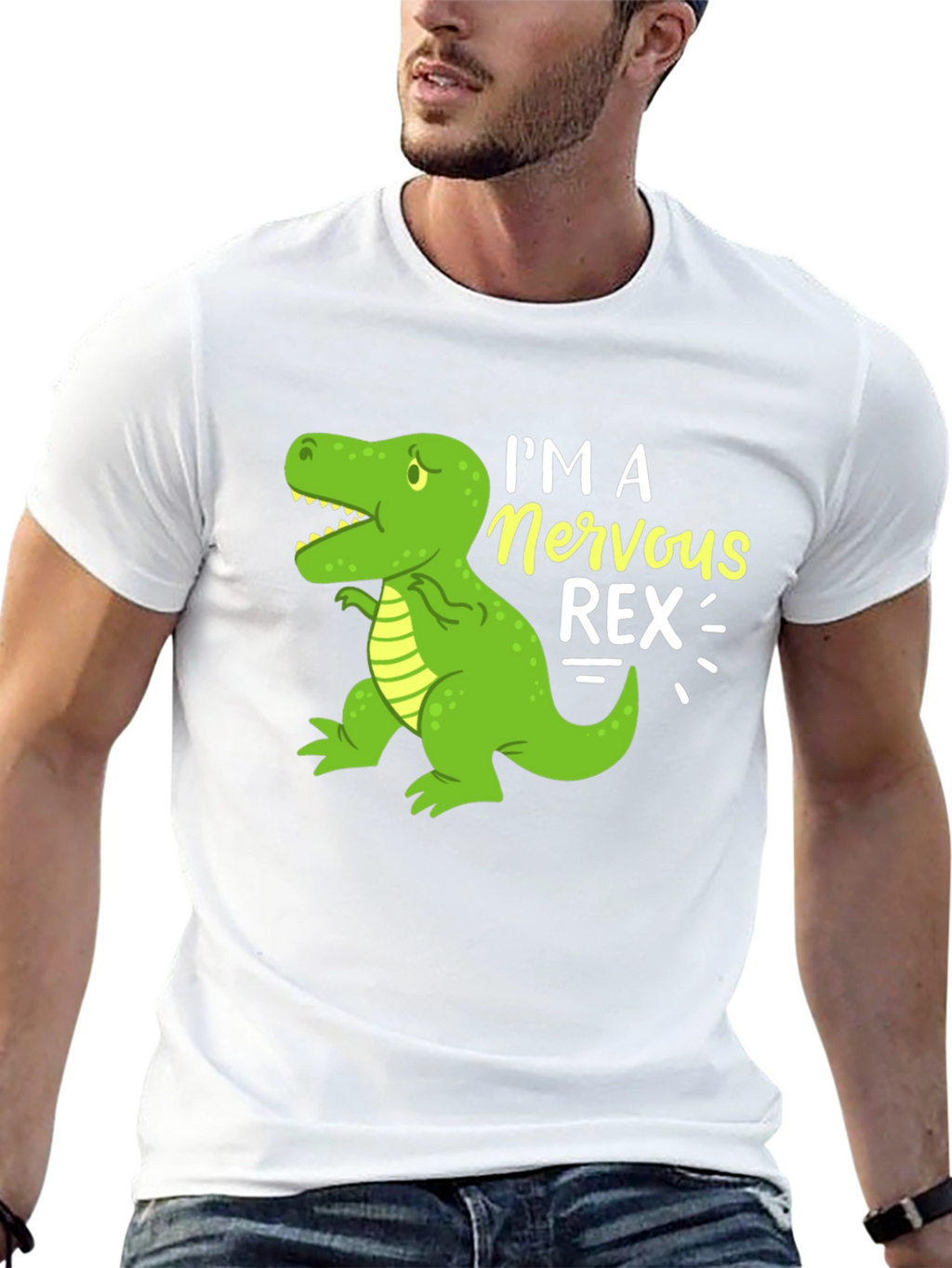 Nervous Rex T-Shirt - Funny Dinosaur Graphic Tee