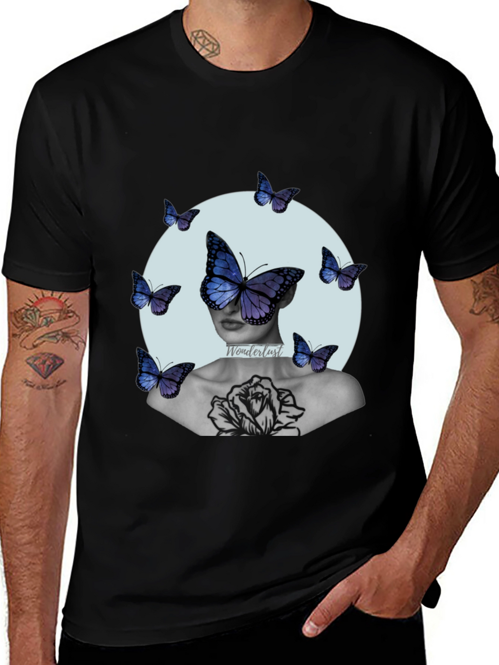 Butterfly Art Print Graphic Tee - Relaxed Fit