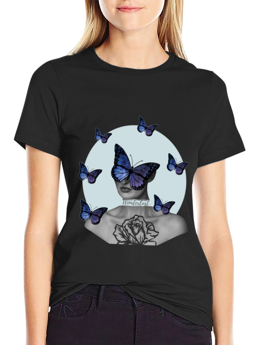 Butterfly Art Print Graphic Tee - Relaxed Fit