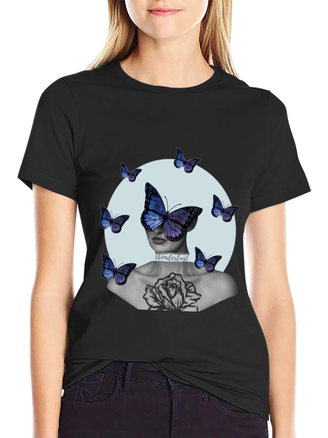 Butterfly Art Print Graphic Tee - Relaxed Fit