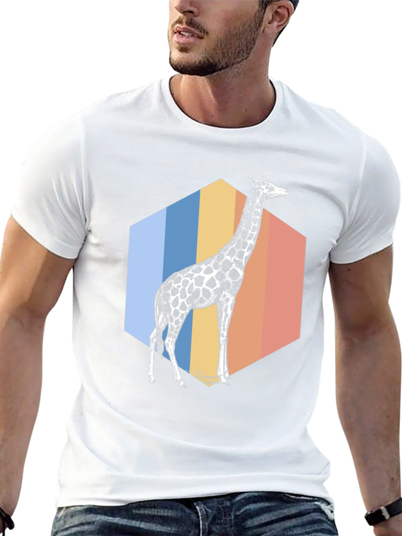 Giraffe Graphic Tee - Mens Black T-Shirt