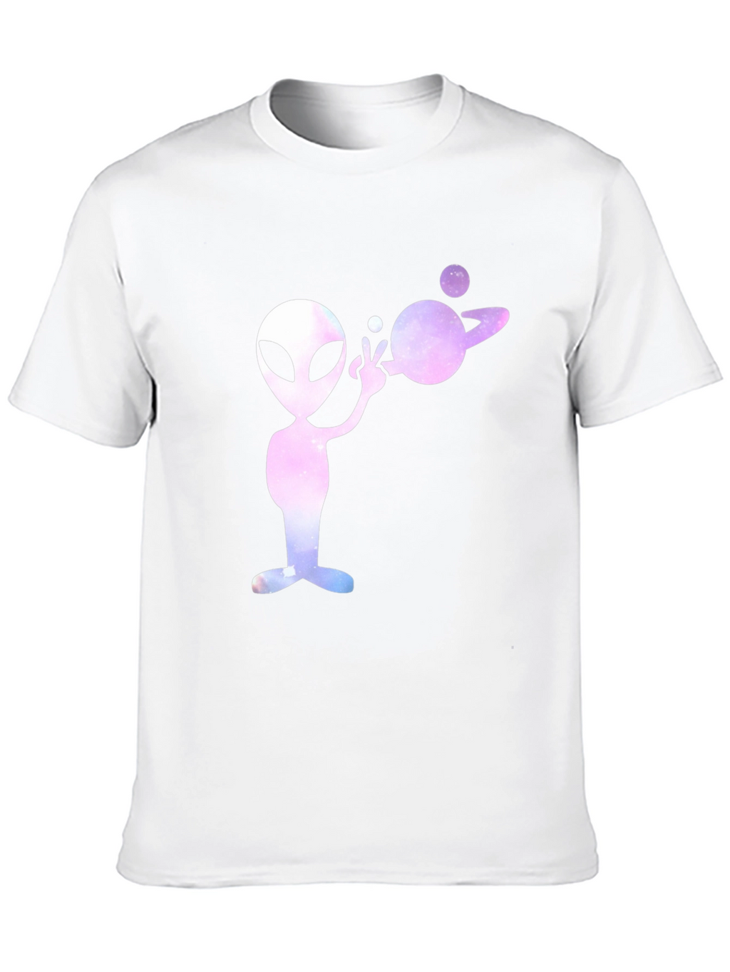 Alien Planet Graphic Tee - Black Cotton T-Shirt