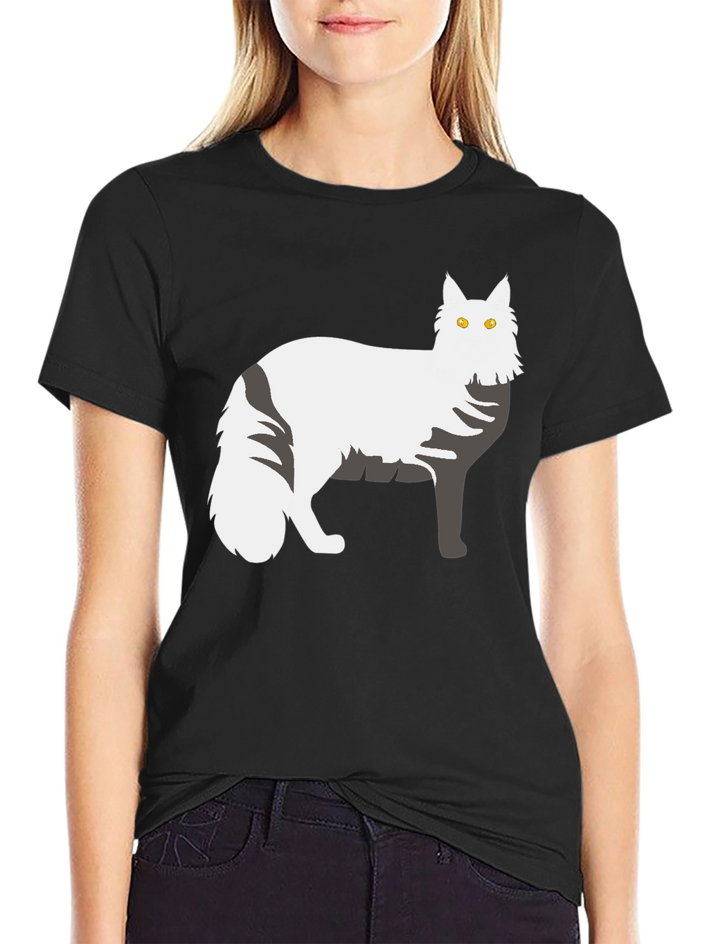 Cat Graphic T-Shirt - Black Unisex Tee