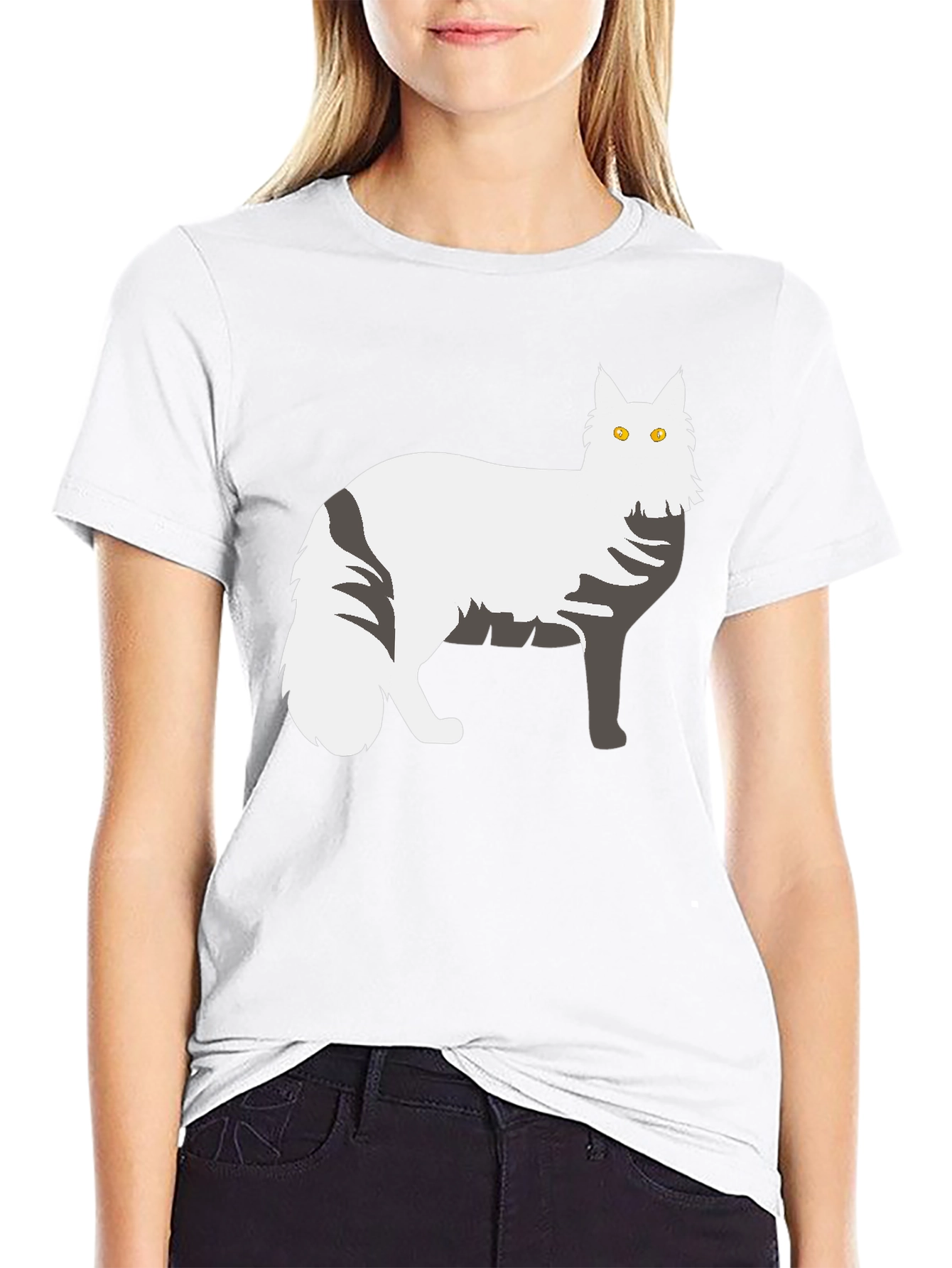 Cat Graphic T-Shirt - Black Unisex Tee