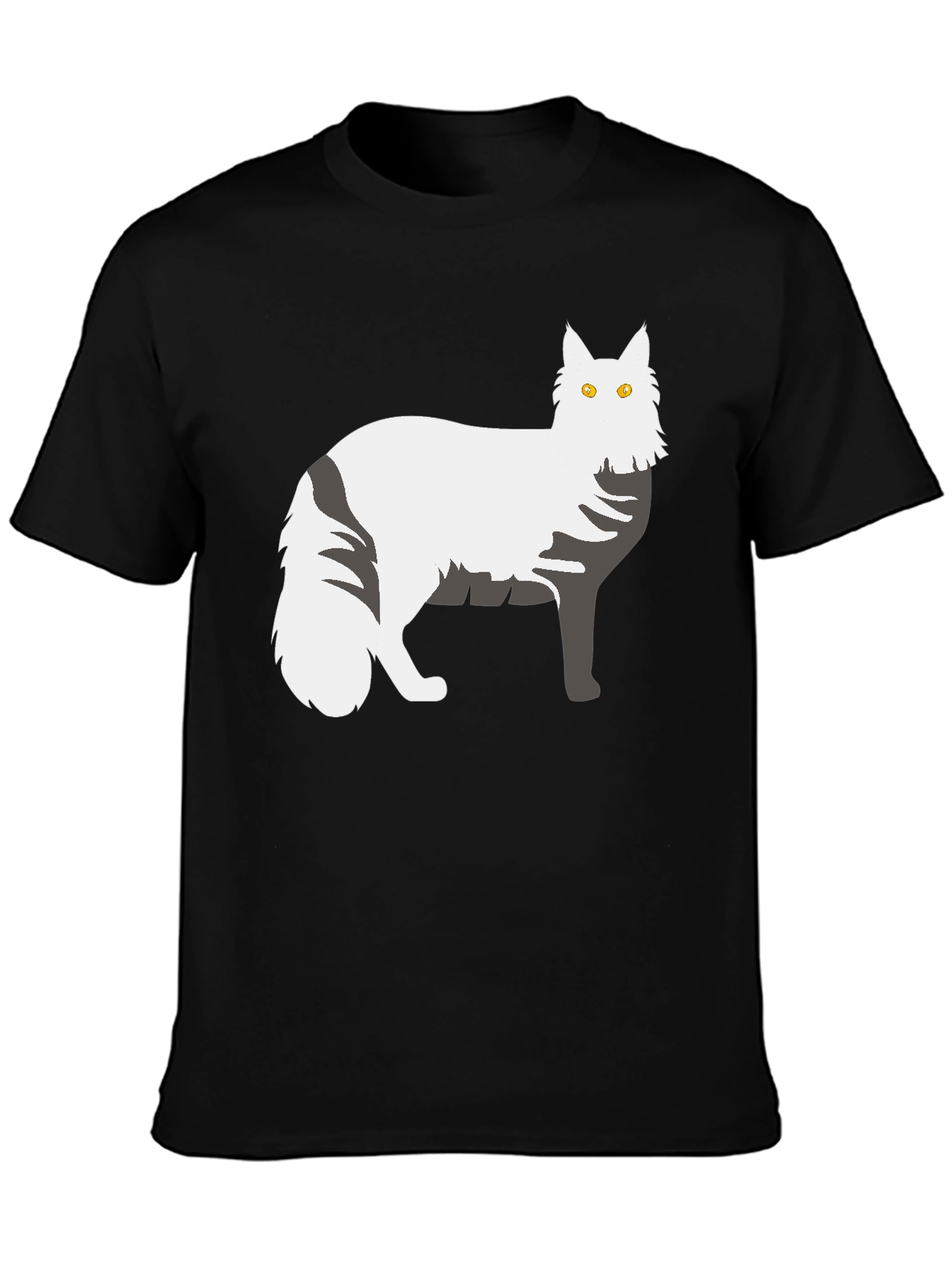 Cat Graphic T-Shirt - Black Unisex Tee