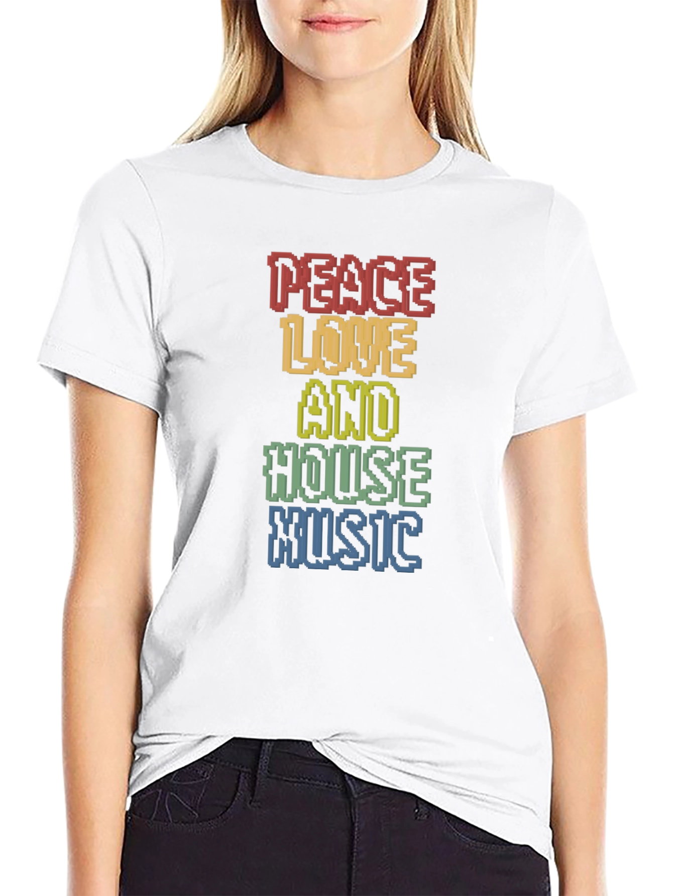 Peace Love House Music Graphic Tee