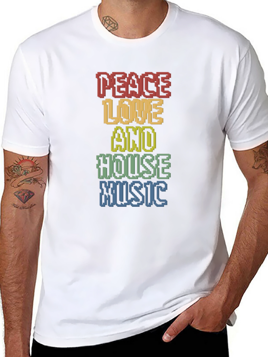 Peace Love House Music Graphic Tee