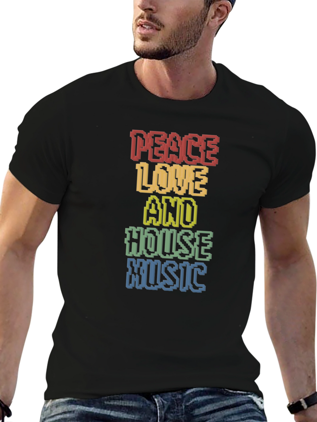 Peace Love House Music Graphic Tee