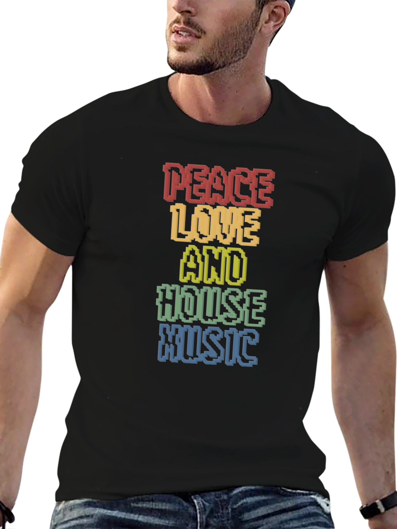 Peace Love House Music Graphic Tee
