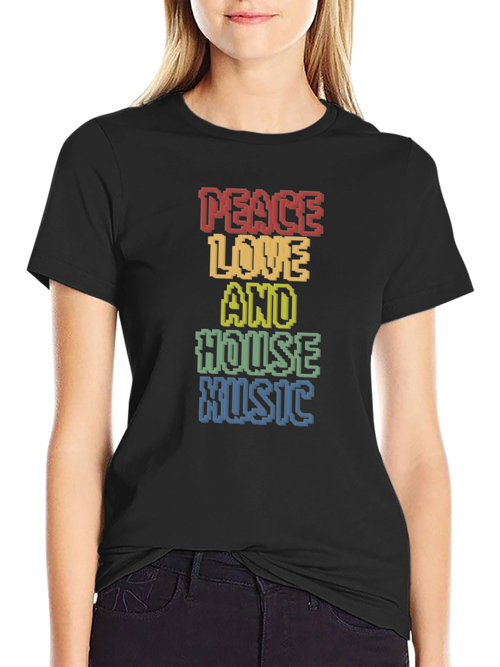 Peace Love House Music Graphic Tee