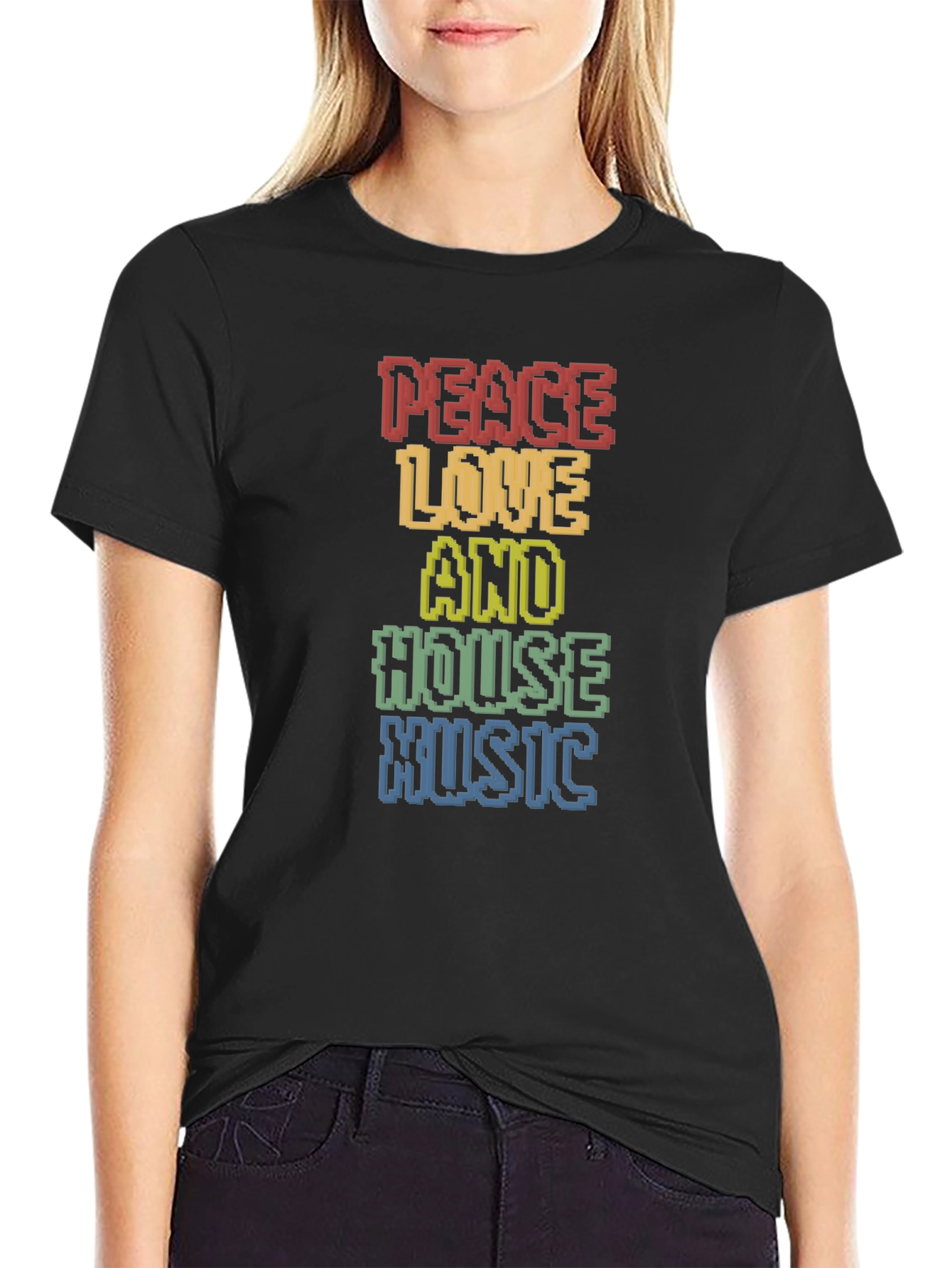 Peace Love House Music Graphic Tee