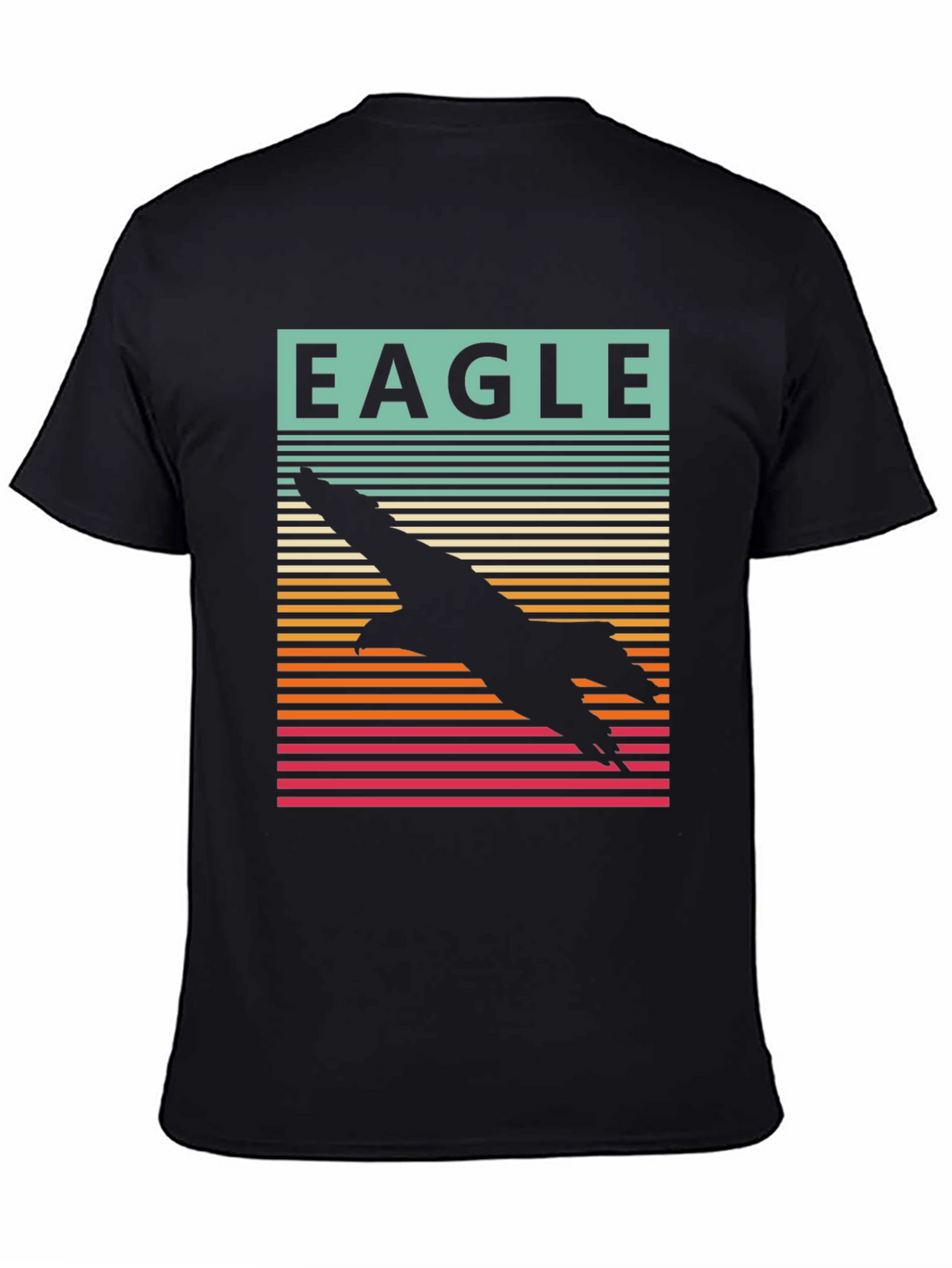 Eagle Silhouette Retro Style Graphic T-Shirt