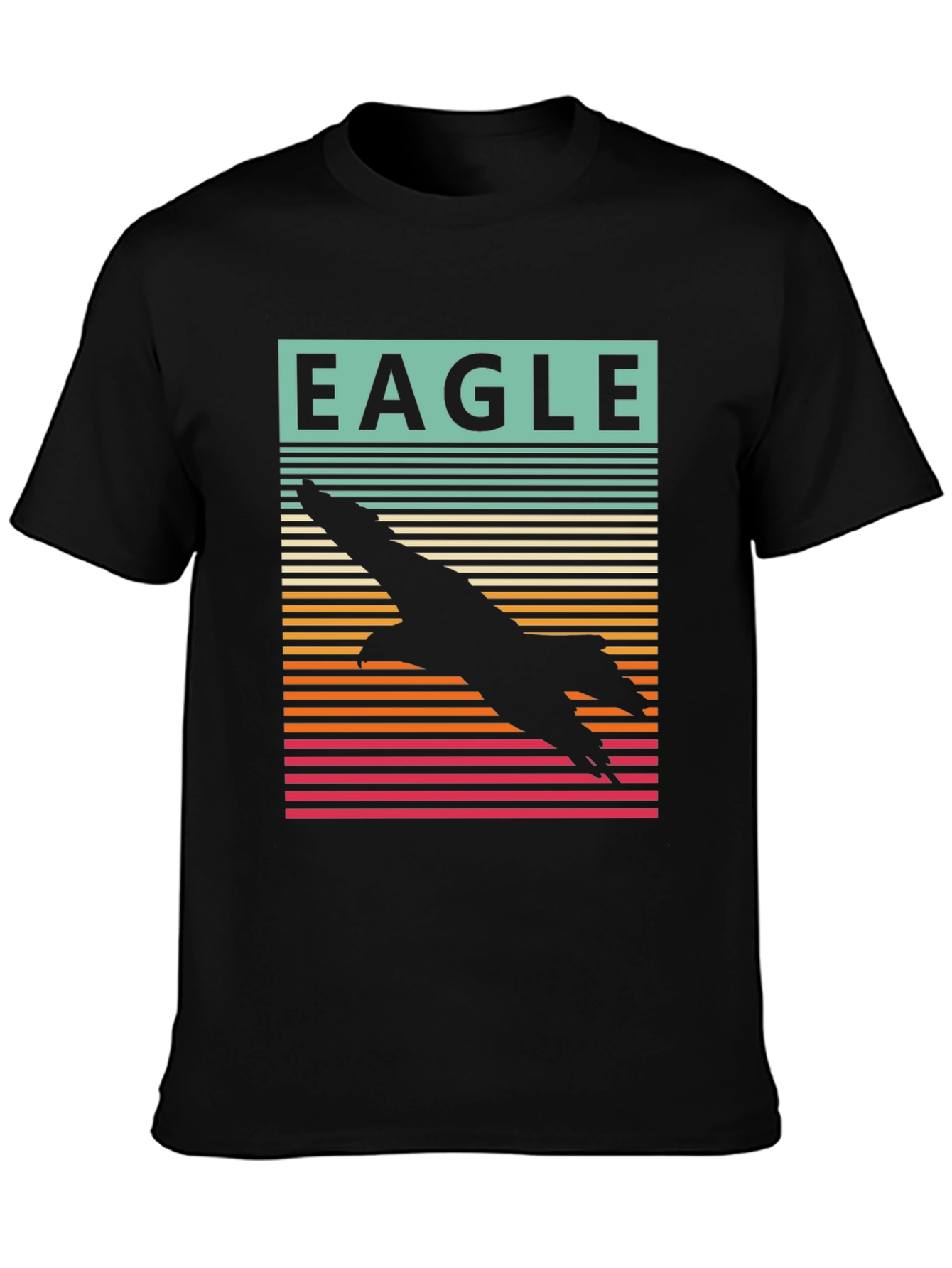 Eagle Silhouette Retro Style Graphic T-Shirt