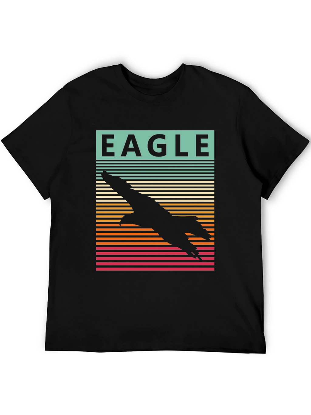 Eagle Silhouette Retro Style Graphic T-Shirt