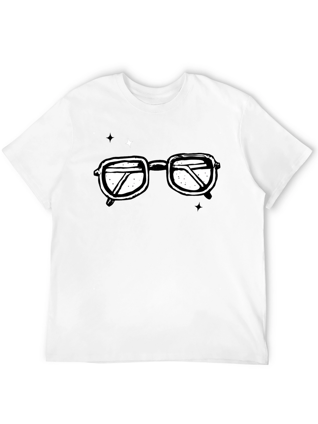 Retro Glasses Graphic T-Shirt - Black Cotton Tee