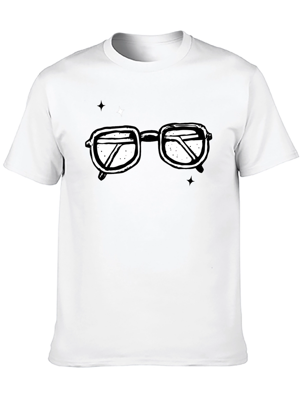 Retro Glasses Graphic T-Shirt - Black Cotton Tee