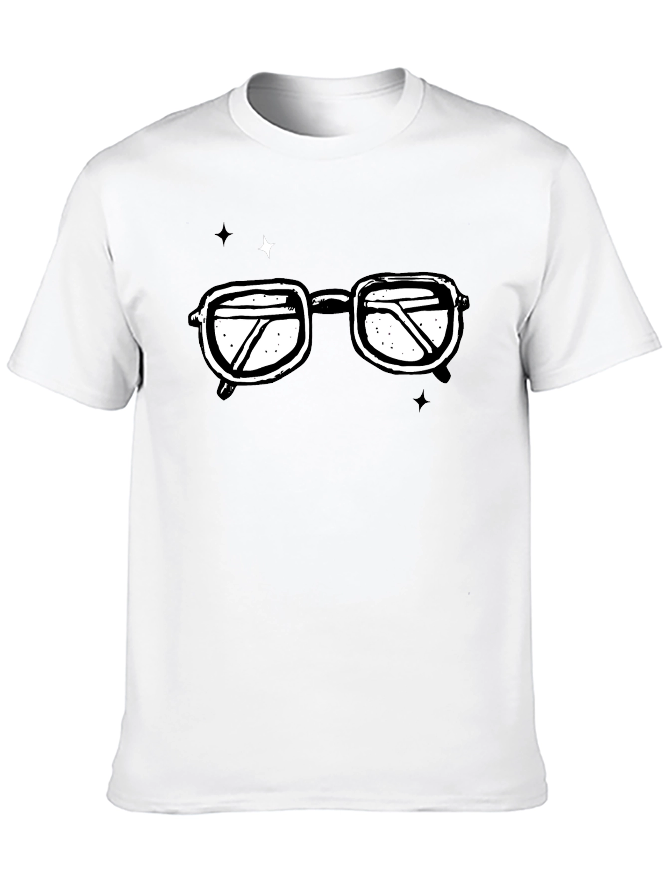 Retro Glasses Graphic T-Shirt - Black Cotton Tee