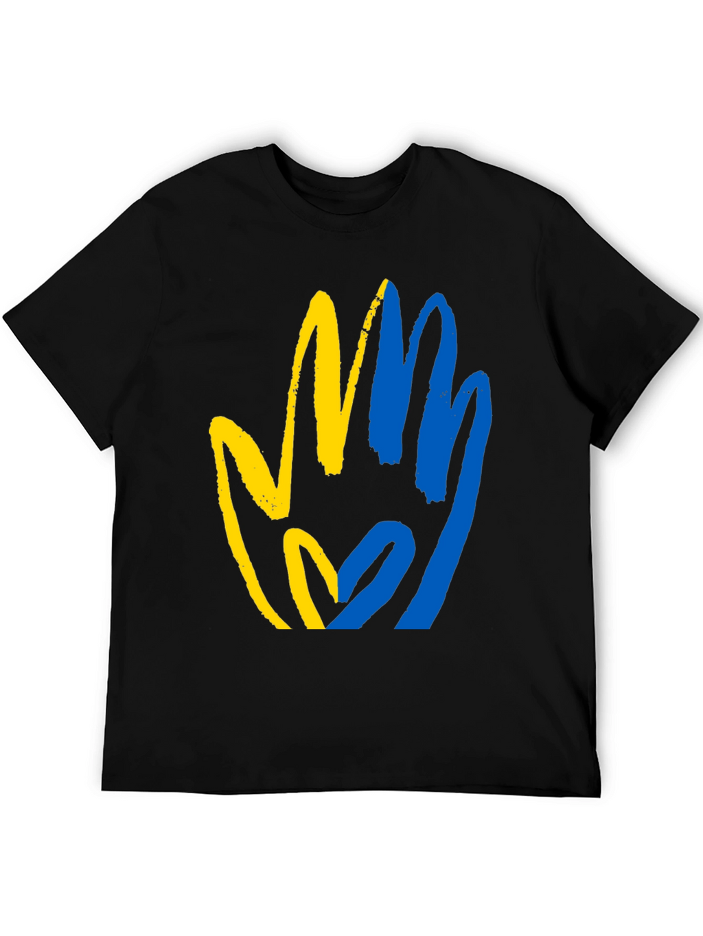 Ukraine Flag Hand T-Shirt - Stand with Ukraine