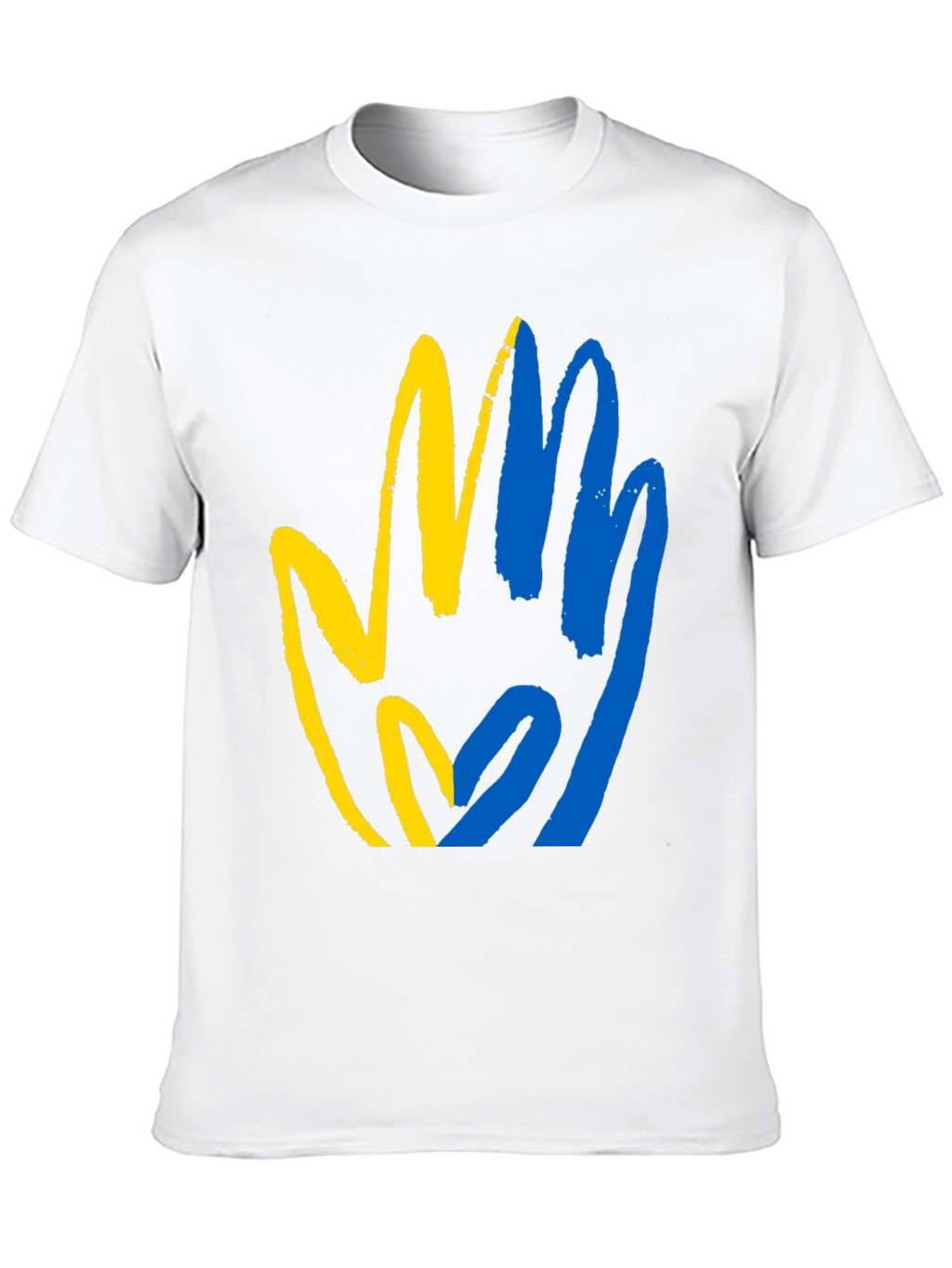 Ukraine Flag Hand T-Shirt - Stand with Ukraine