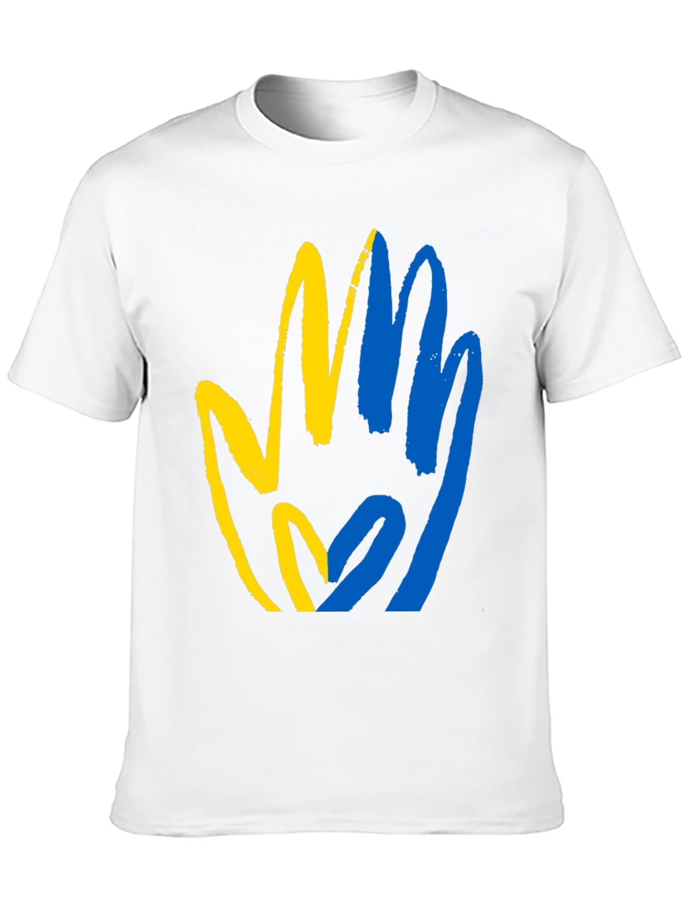 Ukraine Flag Hand T-Shirt - Stand with Ukraine