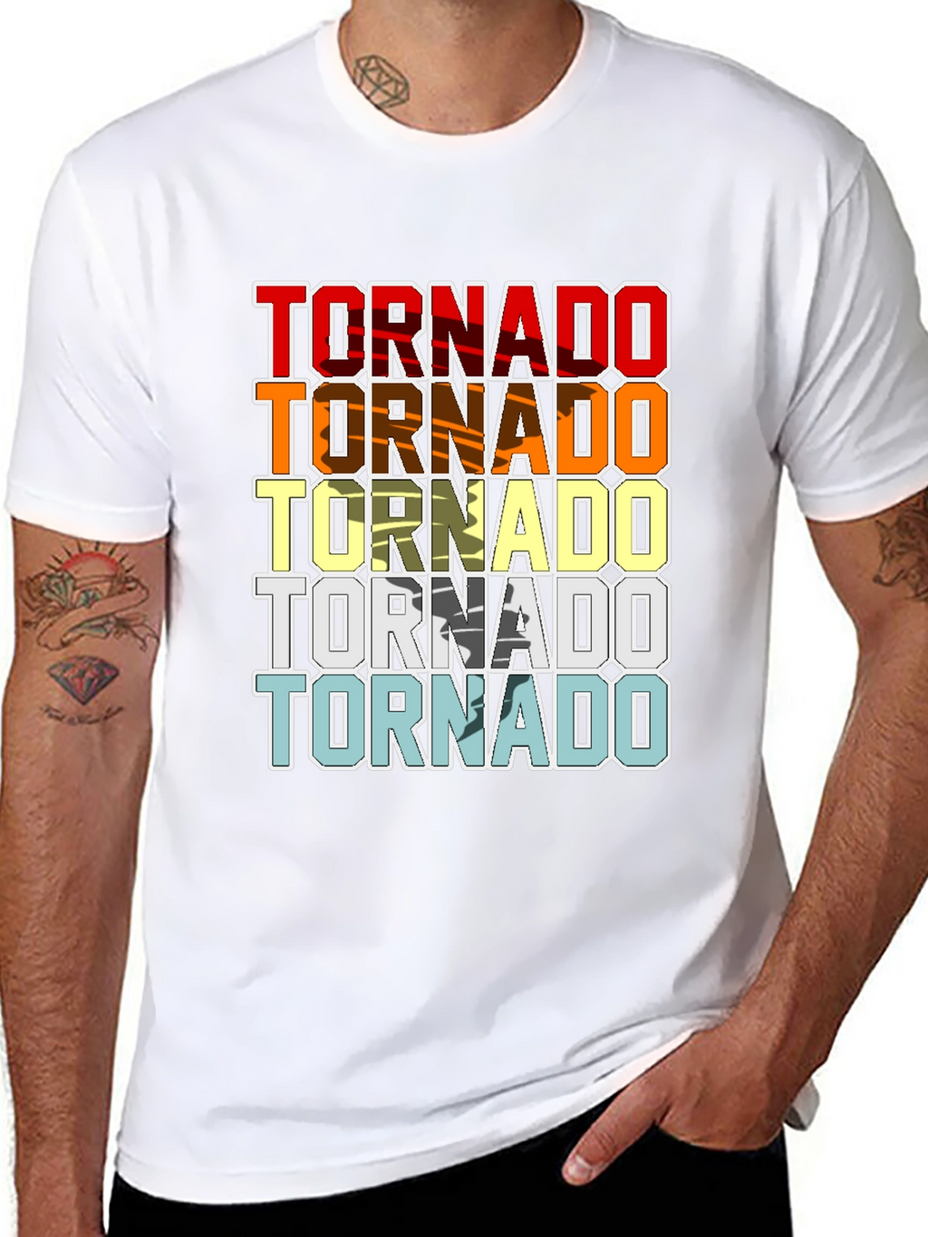 Retro Tornado Graphic T-Shirt Cool Weather Design