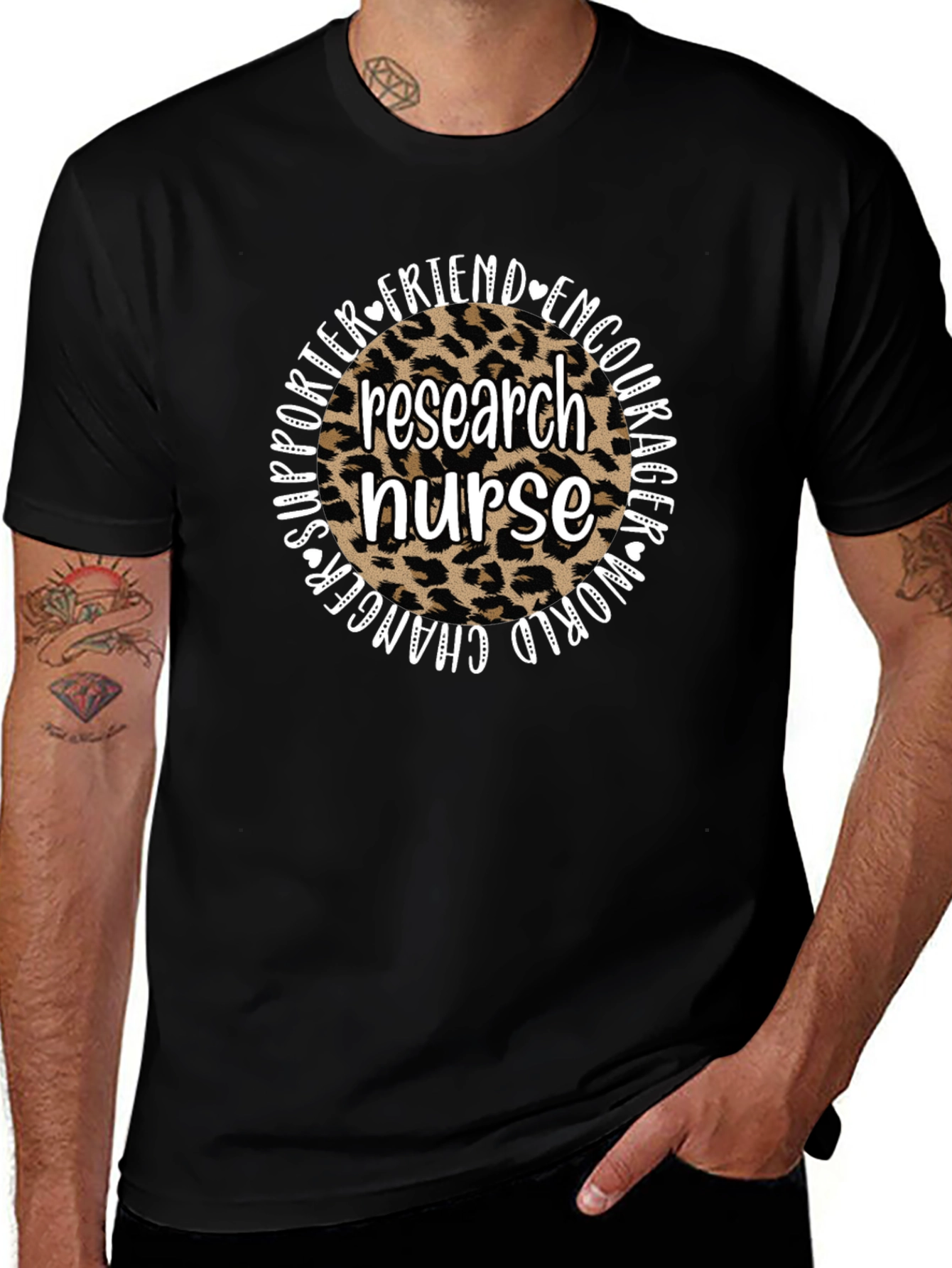 Research Nurse Leopard Print T-Shirt