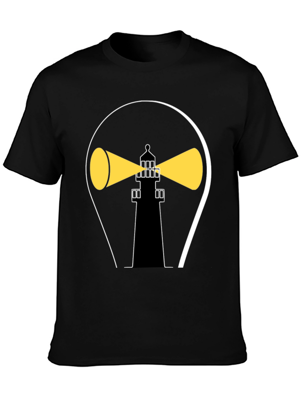 Lighthouse Graphic Tee - Stylish Black Cotton Shirt