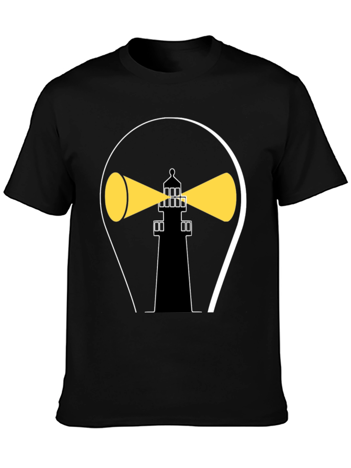 Lighthouse Graphic Tee - Stylish Black Cotton Shirt