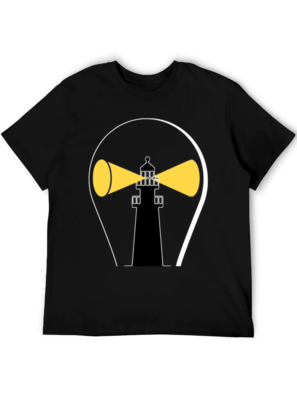 Lighthouse Graphic Tee - Stylish Black Cotton Shirt