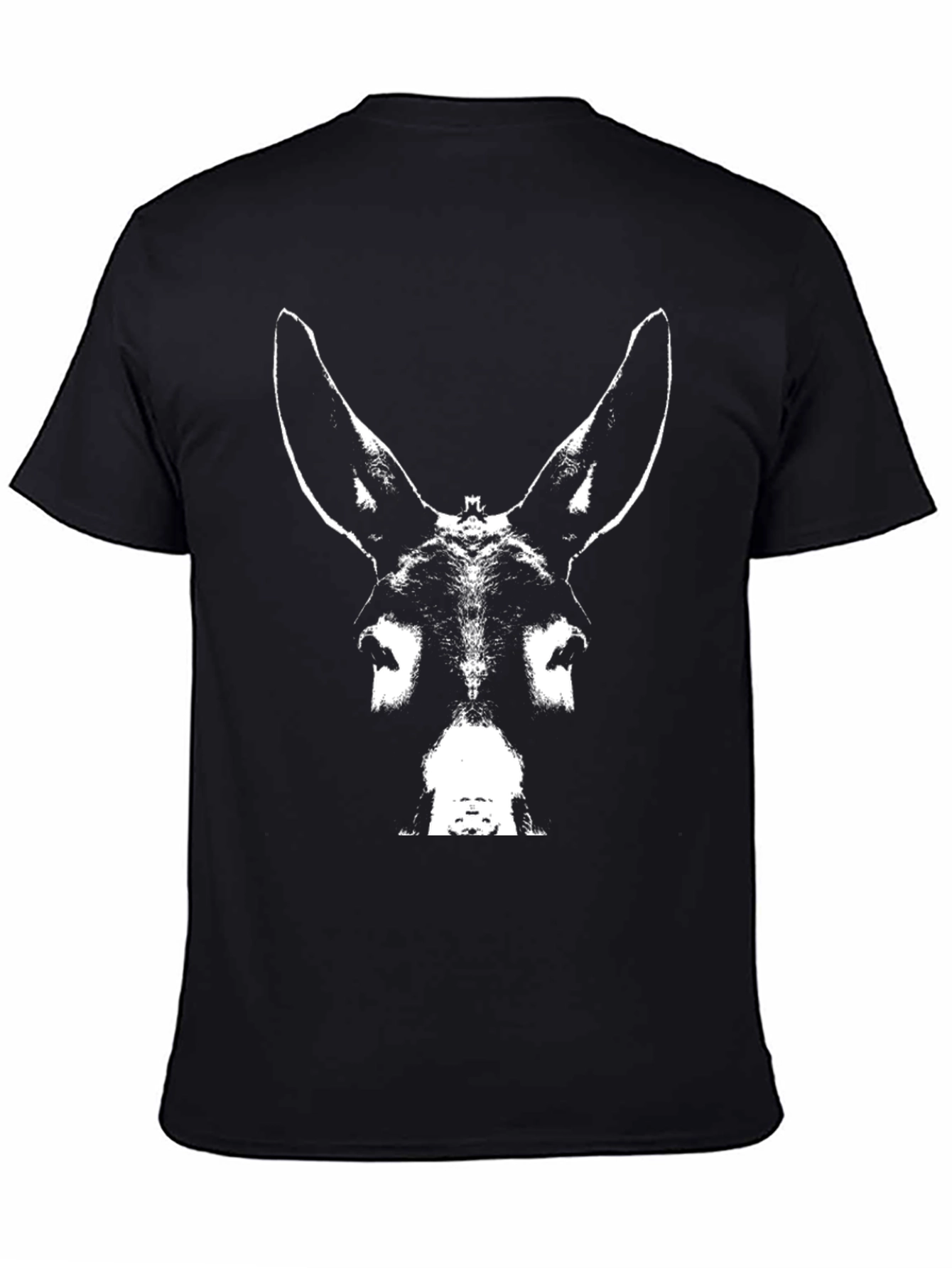 Donkey Face Graphic Black T-Shirt