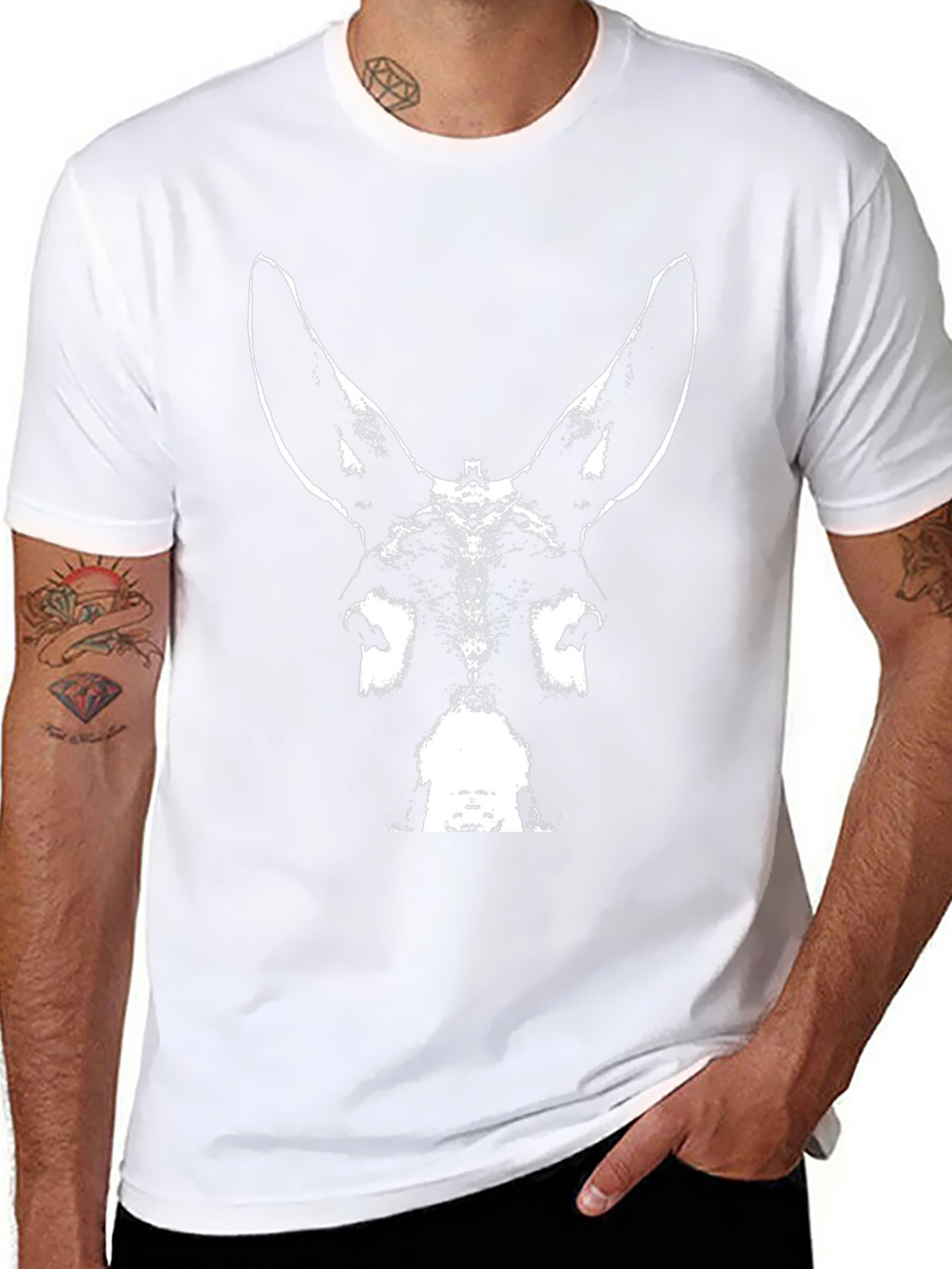 Donkey Face Graphic Black T-Shirt