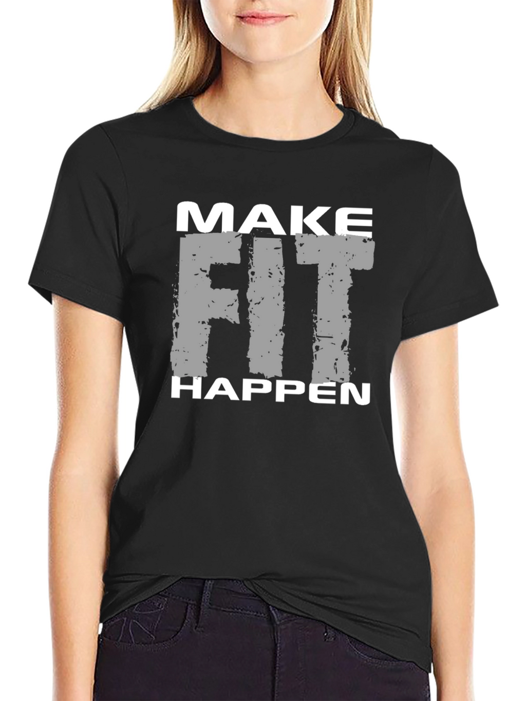 Make Fit Happen Graphic Tee - Black