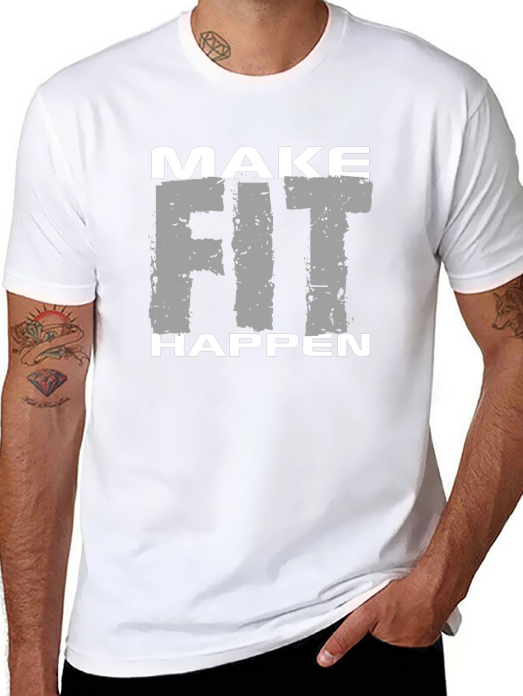 Make Fit Happen Graphic Tee - Black