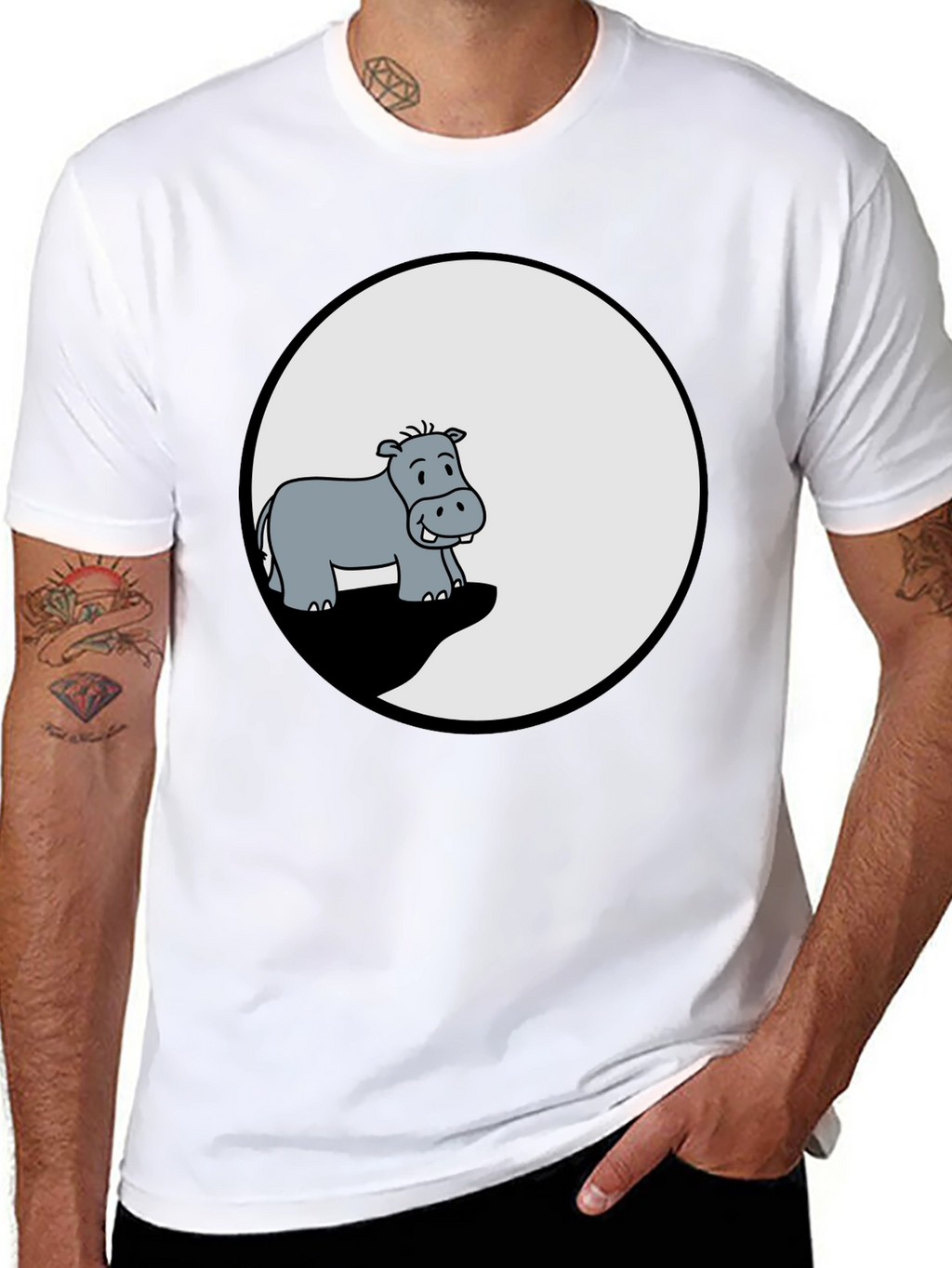Hippo Graphic Tee - Mens Black T-Shirt