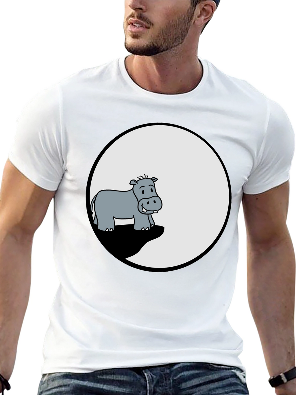 Hippo Graphic Tee - Mens Black T-Shirt