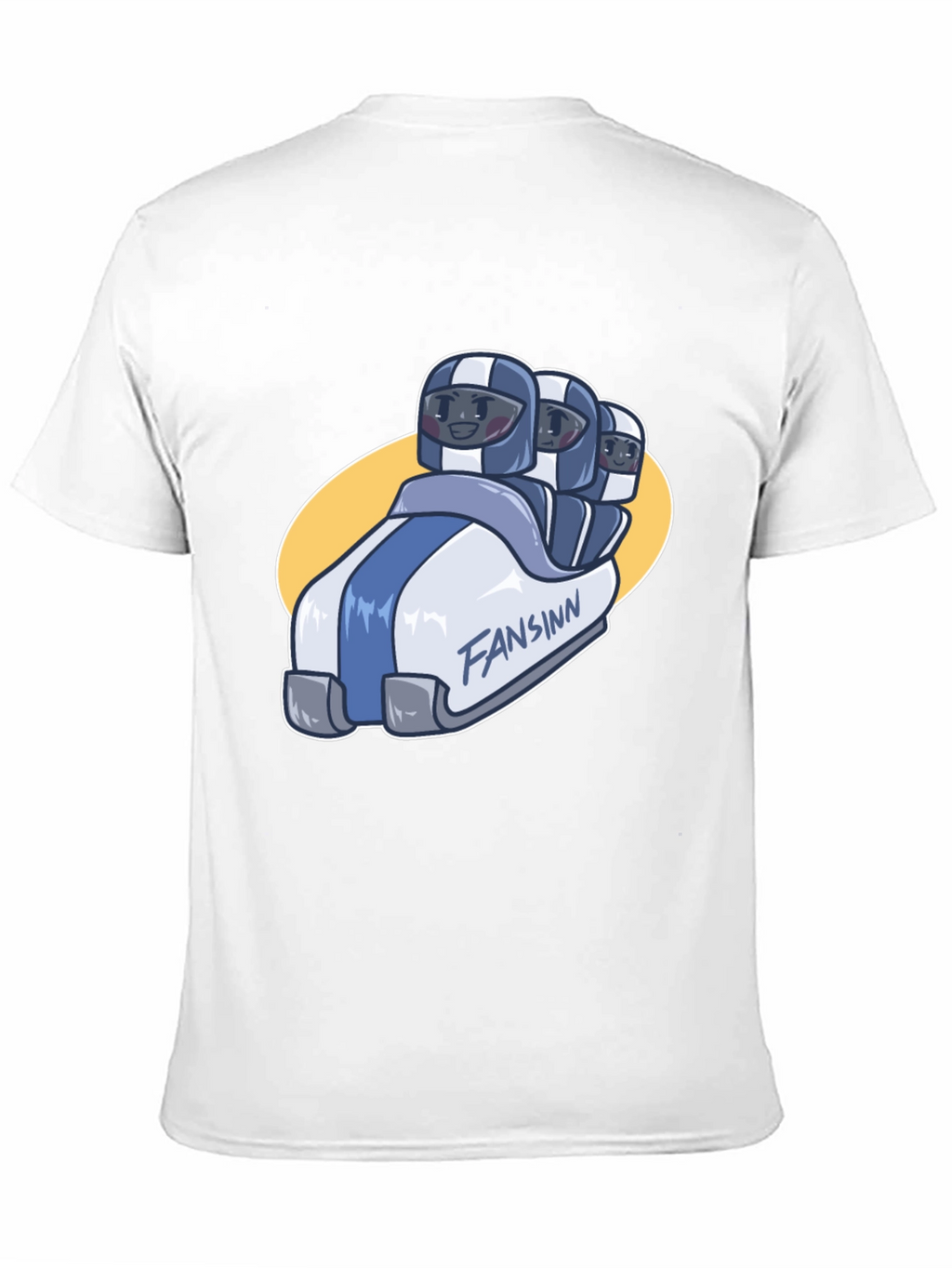 Funny Bobsled Cartoon Black T-Shirt
