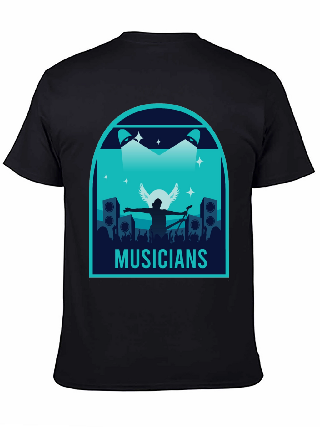 Musicians Graphic Print Black T-Shirt