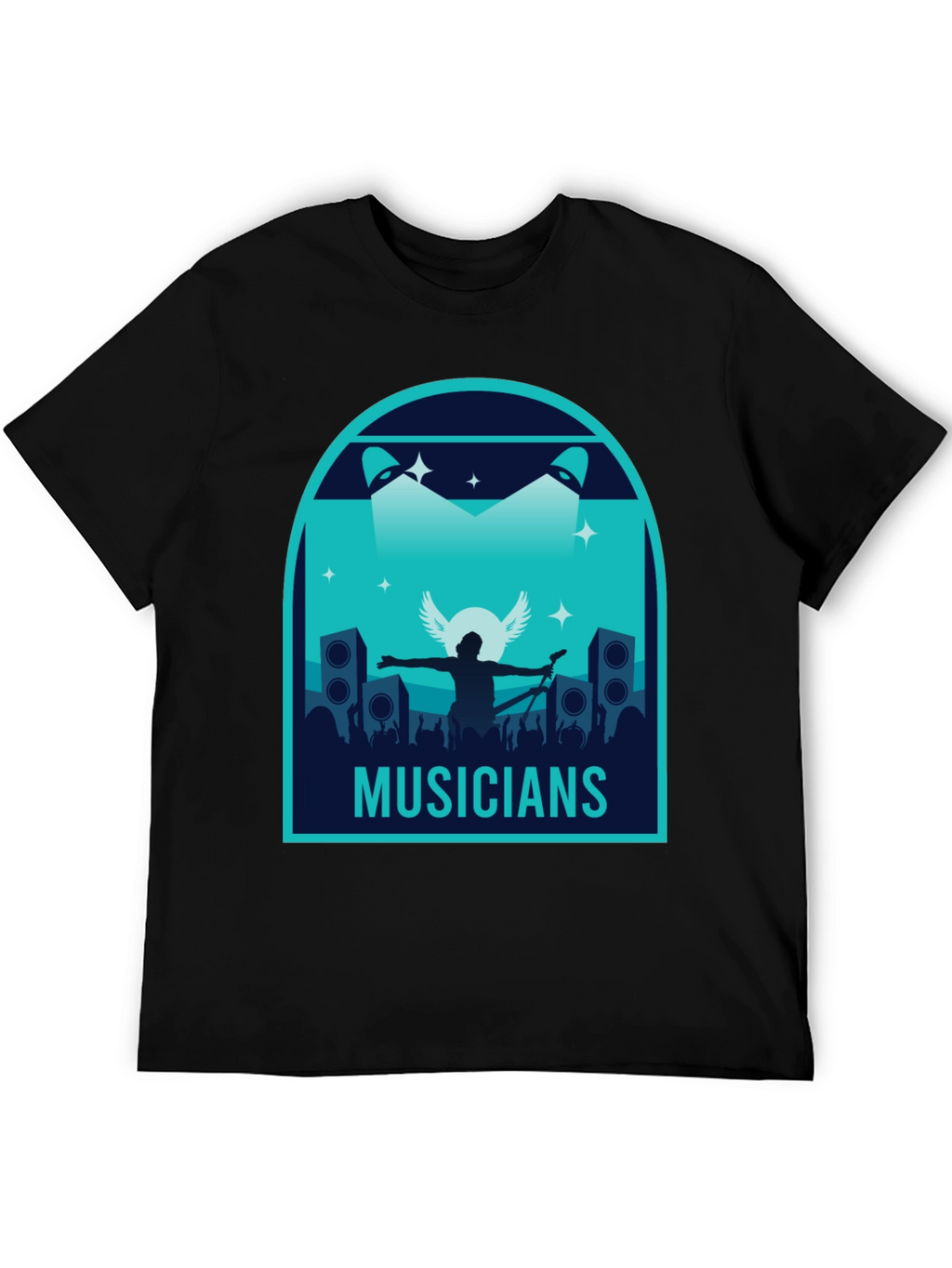 Musicians Graphic Print Black T-Shirt