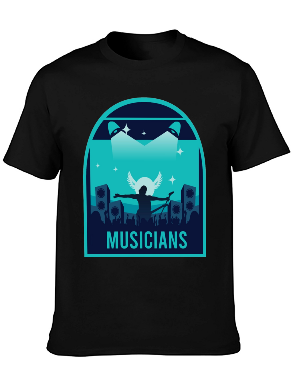 Musicians Graphic Print Black T-Shirt