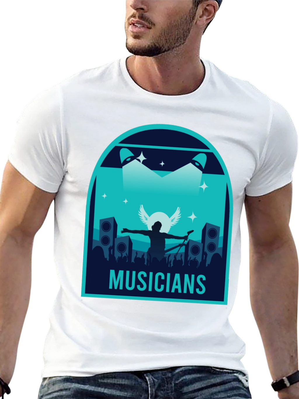 Musicians Graphic Print Black T-Shirt