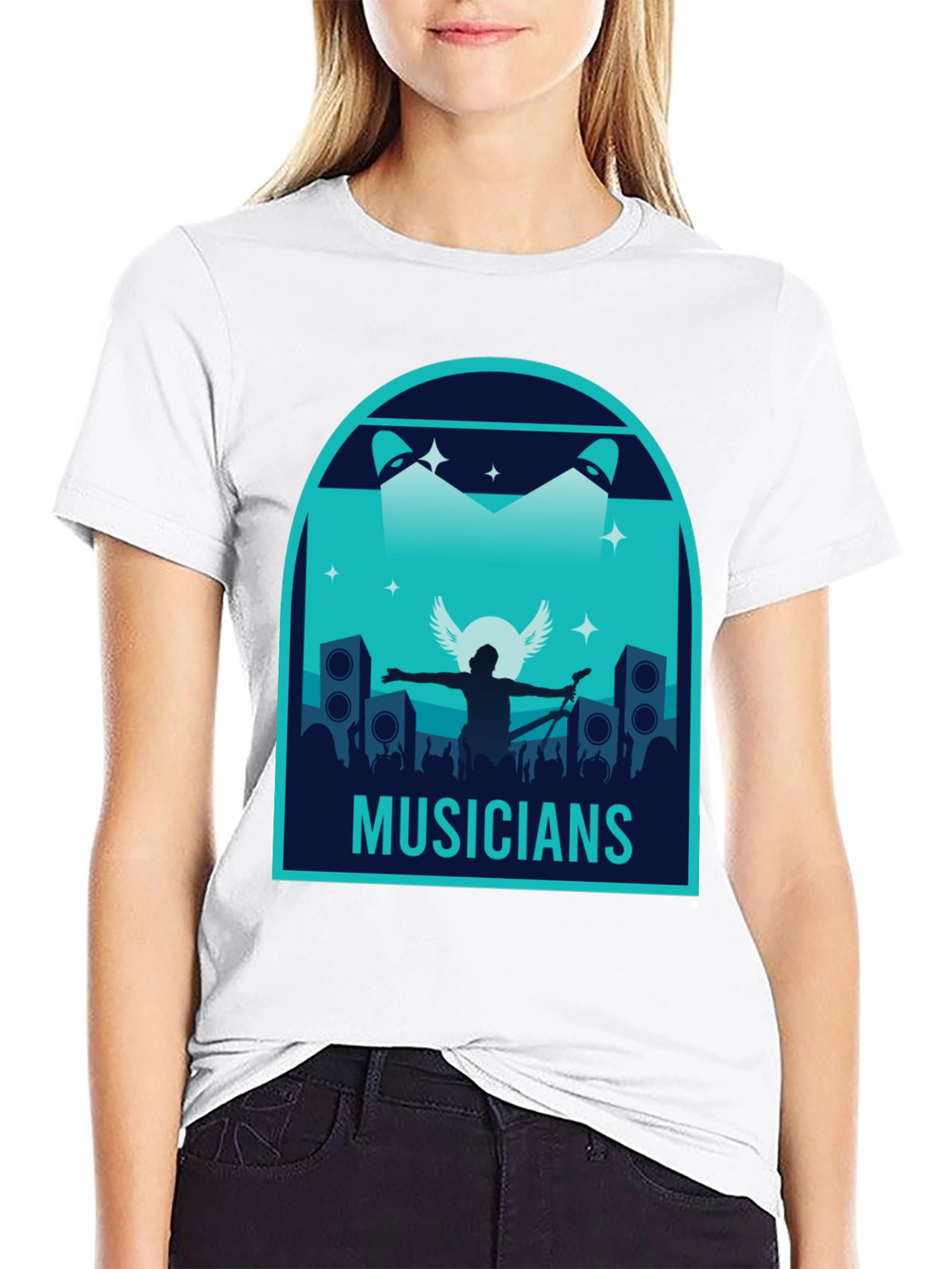 Musicians Graphic Print Black T-Shirt