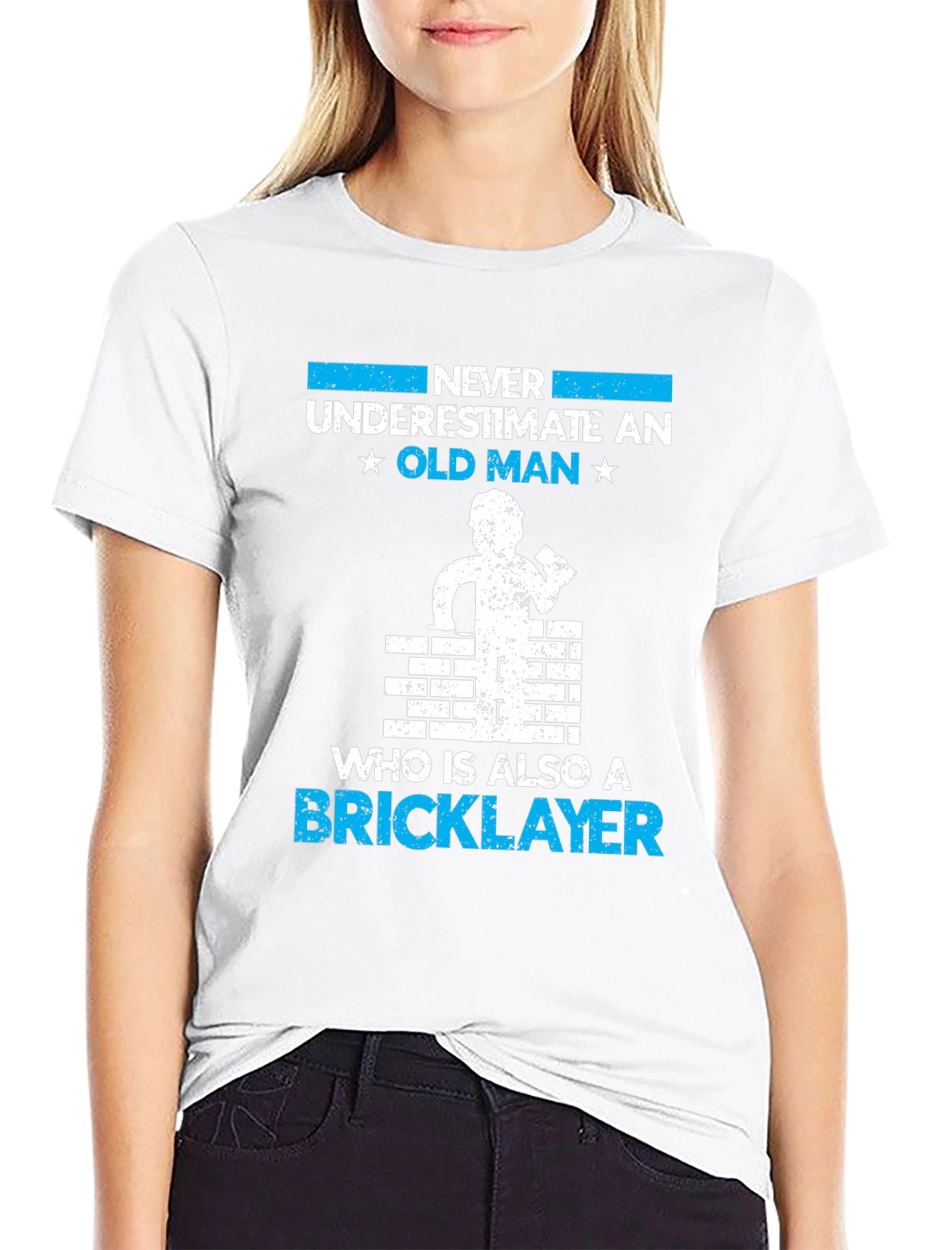 Old Man Bricklayer T-Shirt - Construction Worker Gift
