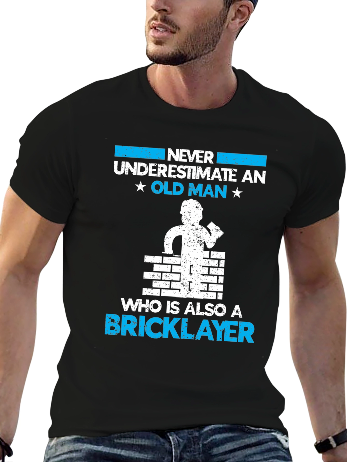 Old Man Bricklayer T-Shirt - Construction Worker Gift